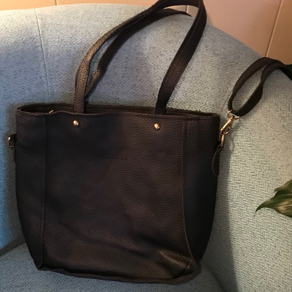 JINGPIN Women's Black Tote Crossbody Purse